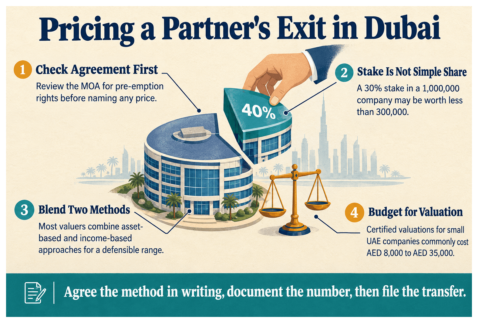 Infographic: How to Value Your Dubai Company When One Partner Wants to Exit