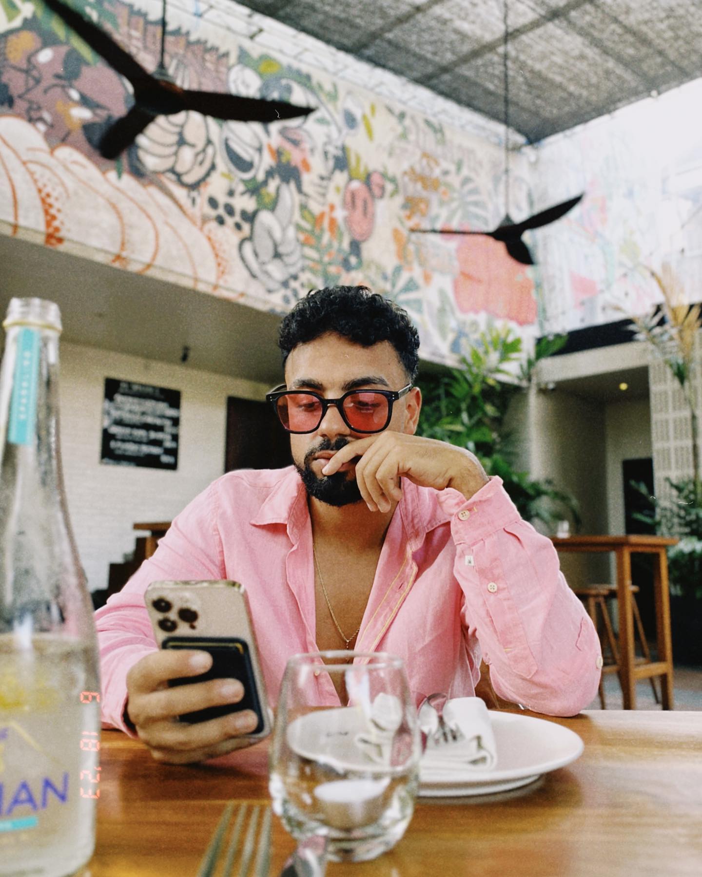 a woman with flowers