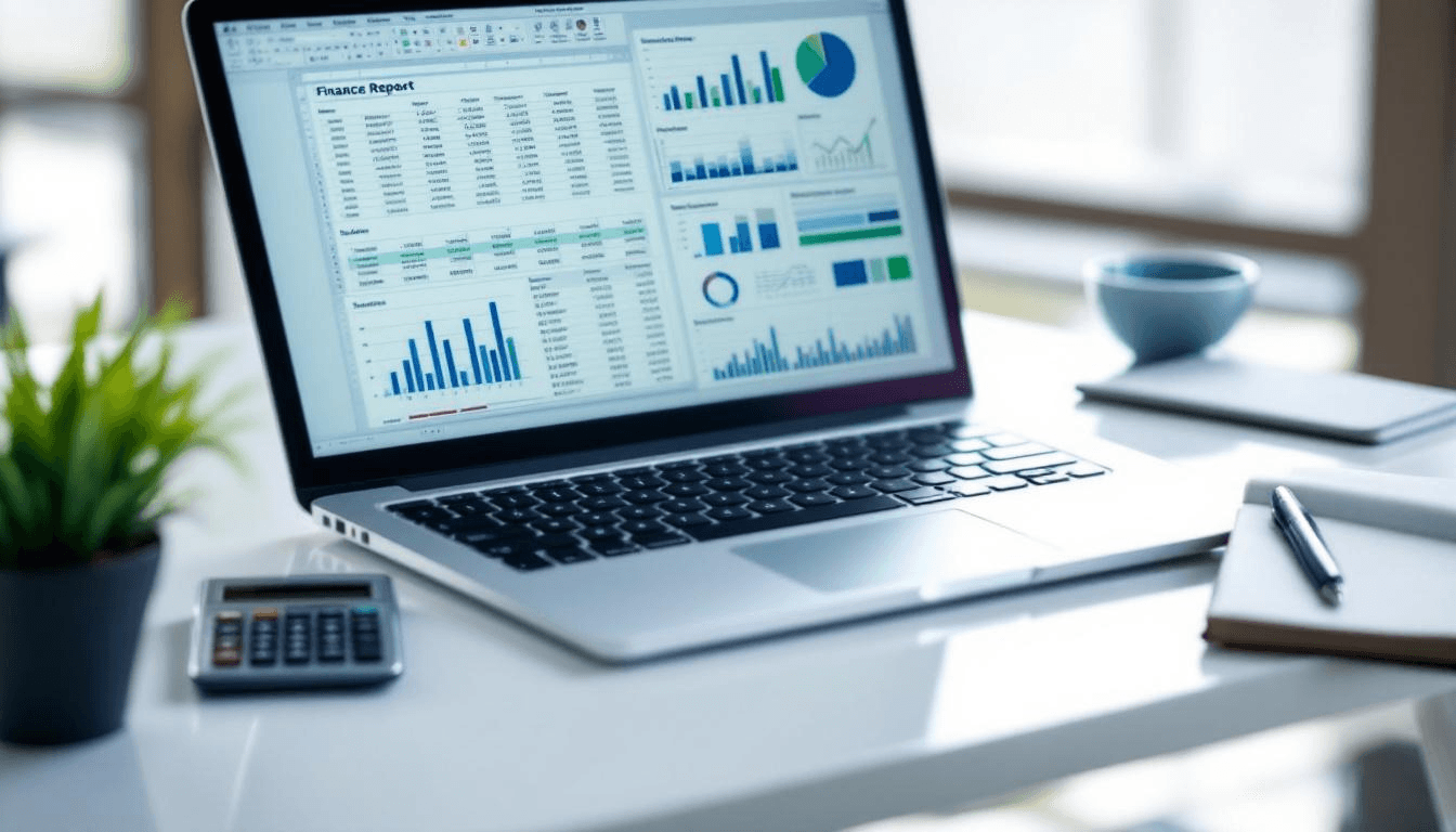 Financial report displayed on laptop screen - How to Track Business Expenses in Excel