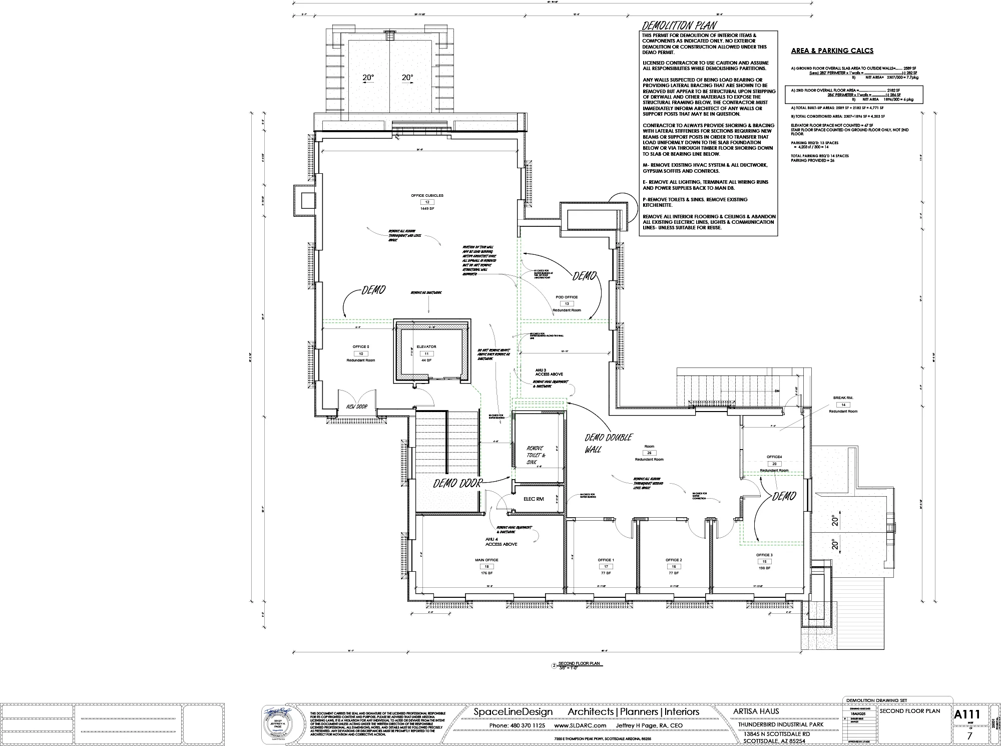 SpaceLineDesign blueprint showcasing interior layout full renovation of existing Spanish Villa in Scottsdale.