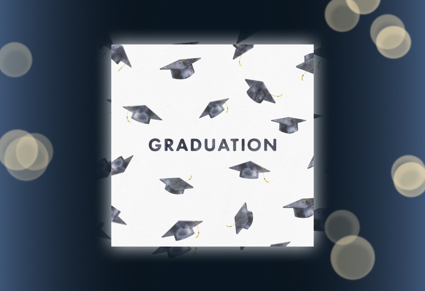 Chic and vintage-style graduation invitation featuring classic floral artwork and elegant “You’re Invited” typography.