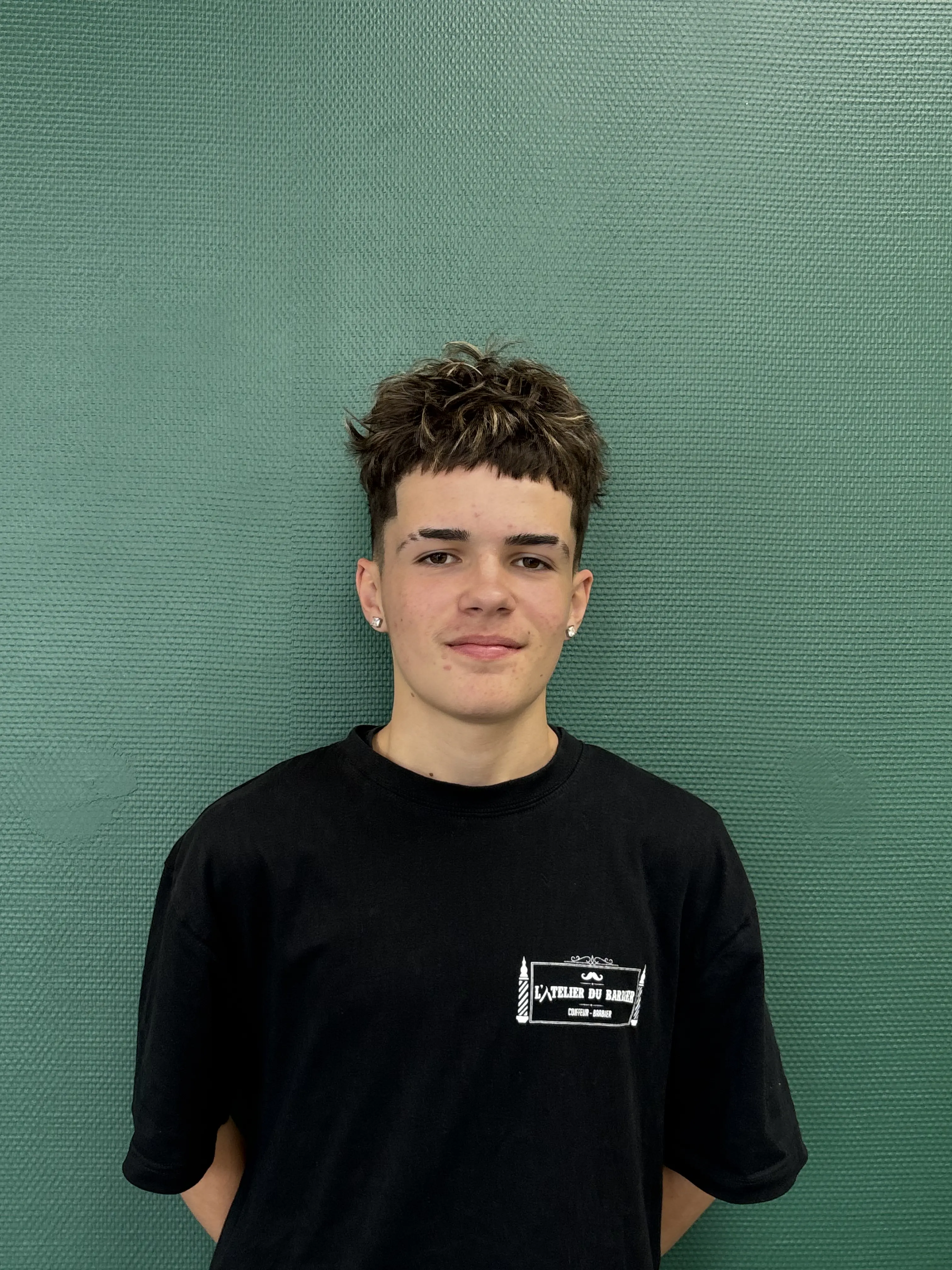 woman taking photo while showing smile