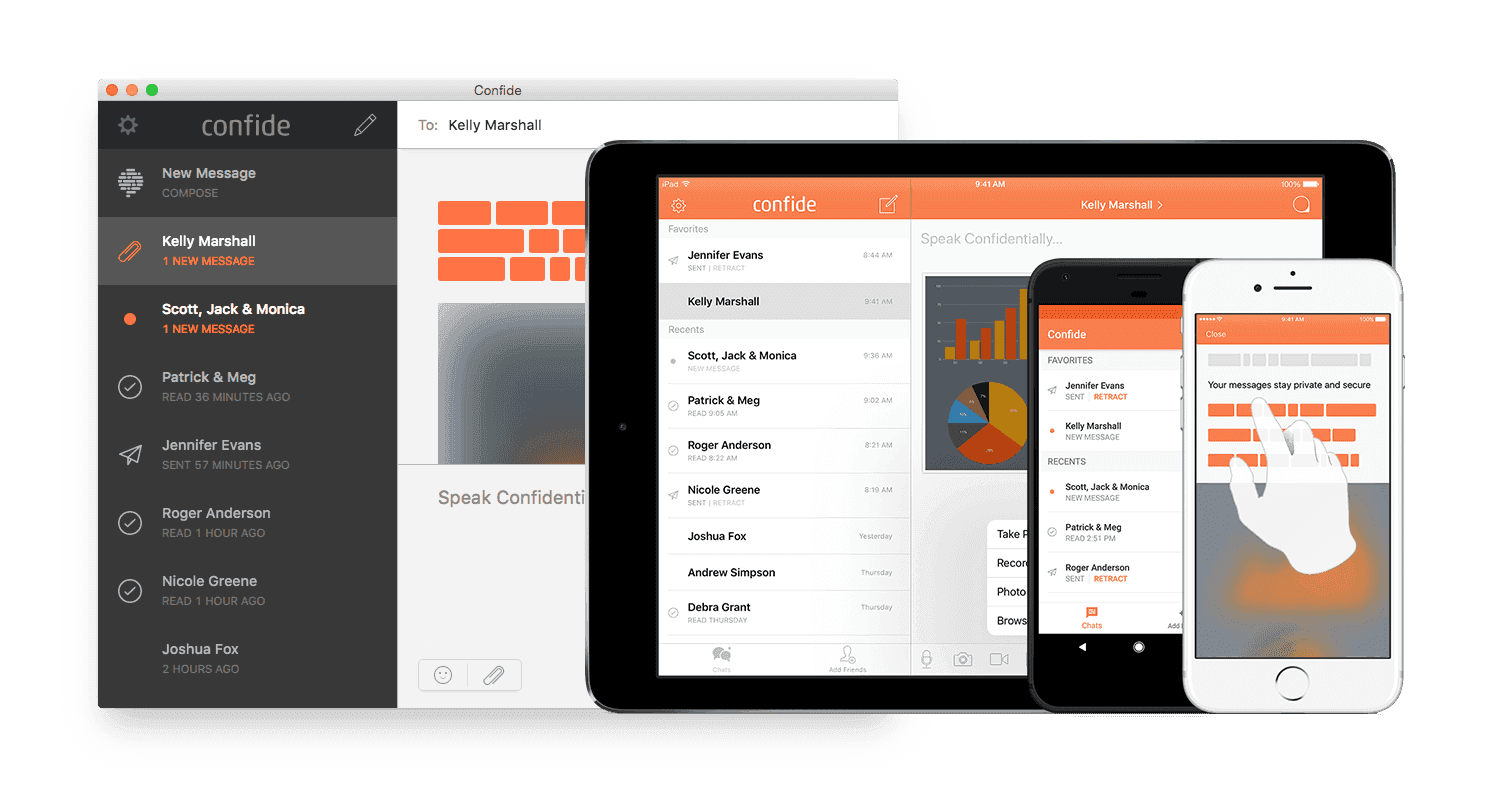 Interface of Confide