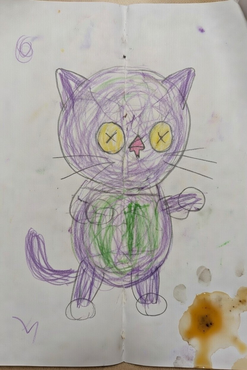 Scraggle original drawing by a child