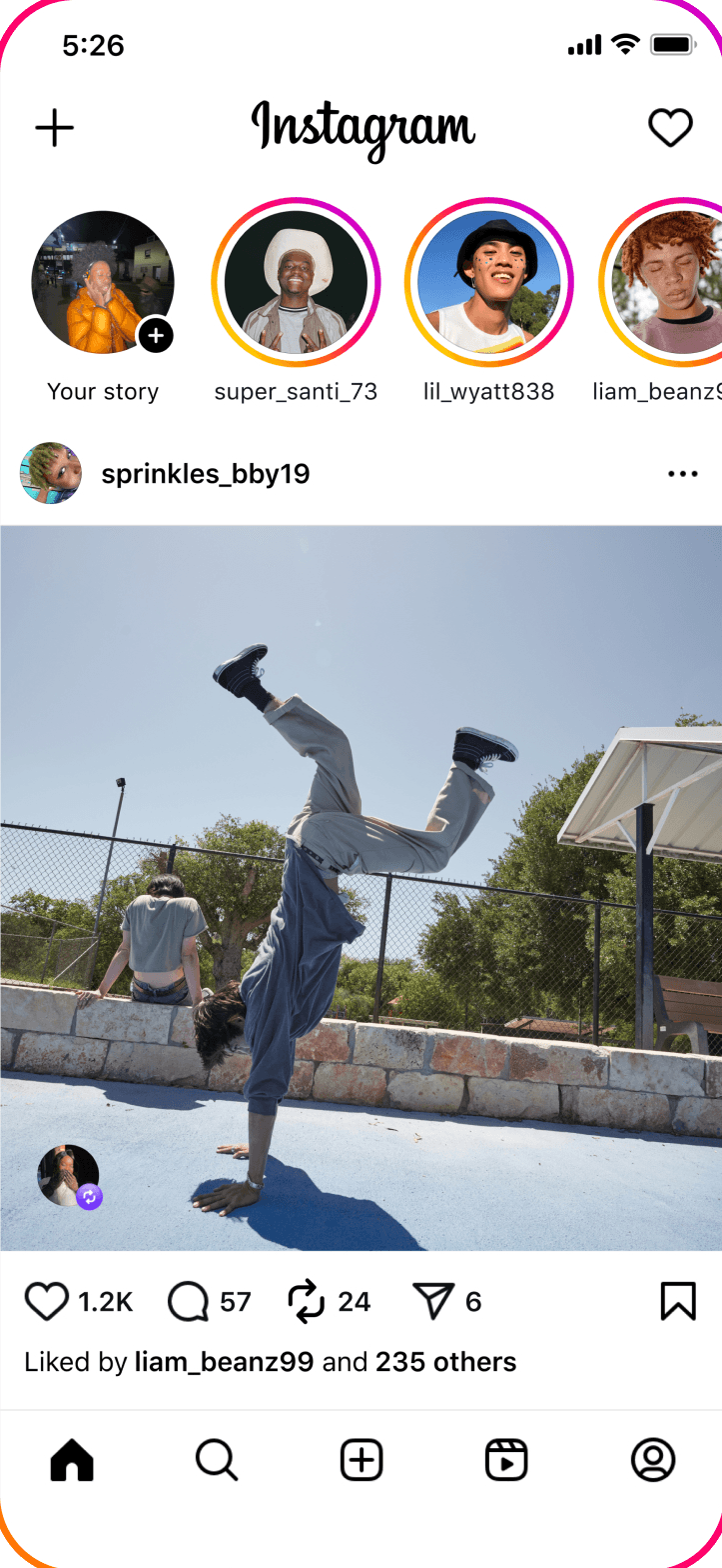 Instagram Reposts Example