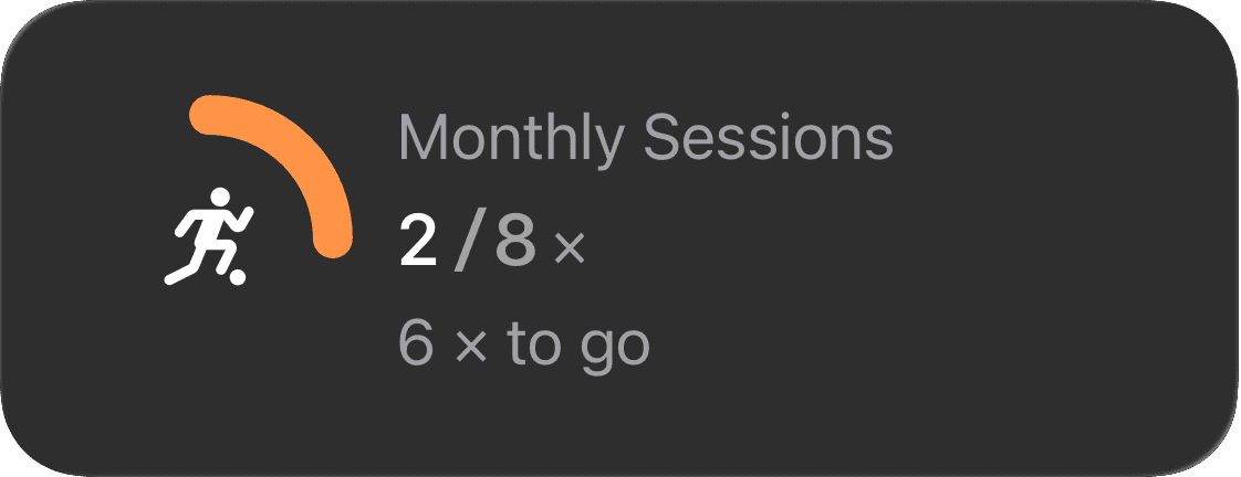 Custom training goals interface in The Outsiders app for endurance athletes, cyclists, and runners. Shows progress tracking for multiple goal types: distance (weekly 34/40km, yearly 4,598/6,000km), training load (monthly 1,299/3,200), heart rate zone 5 duration (weekly 26/30min), power zone 6 time (monthly 14/30min), elevation gain (weekly 429/1,000m, yearly 34,686/80,000m), workout duration (weekly 2h51min/4h), energy expenditure (monthly 12,291/10,000 kcal exceeded), session count (weekly 3/4), and anaerobic zone time (monthly 53min/1h). Customizable performance targets across any workout type with weekly, monthly, and yearly progress tracking for structured training programs.