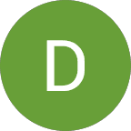 Lettre D blanche dans un rond vert