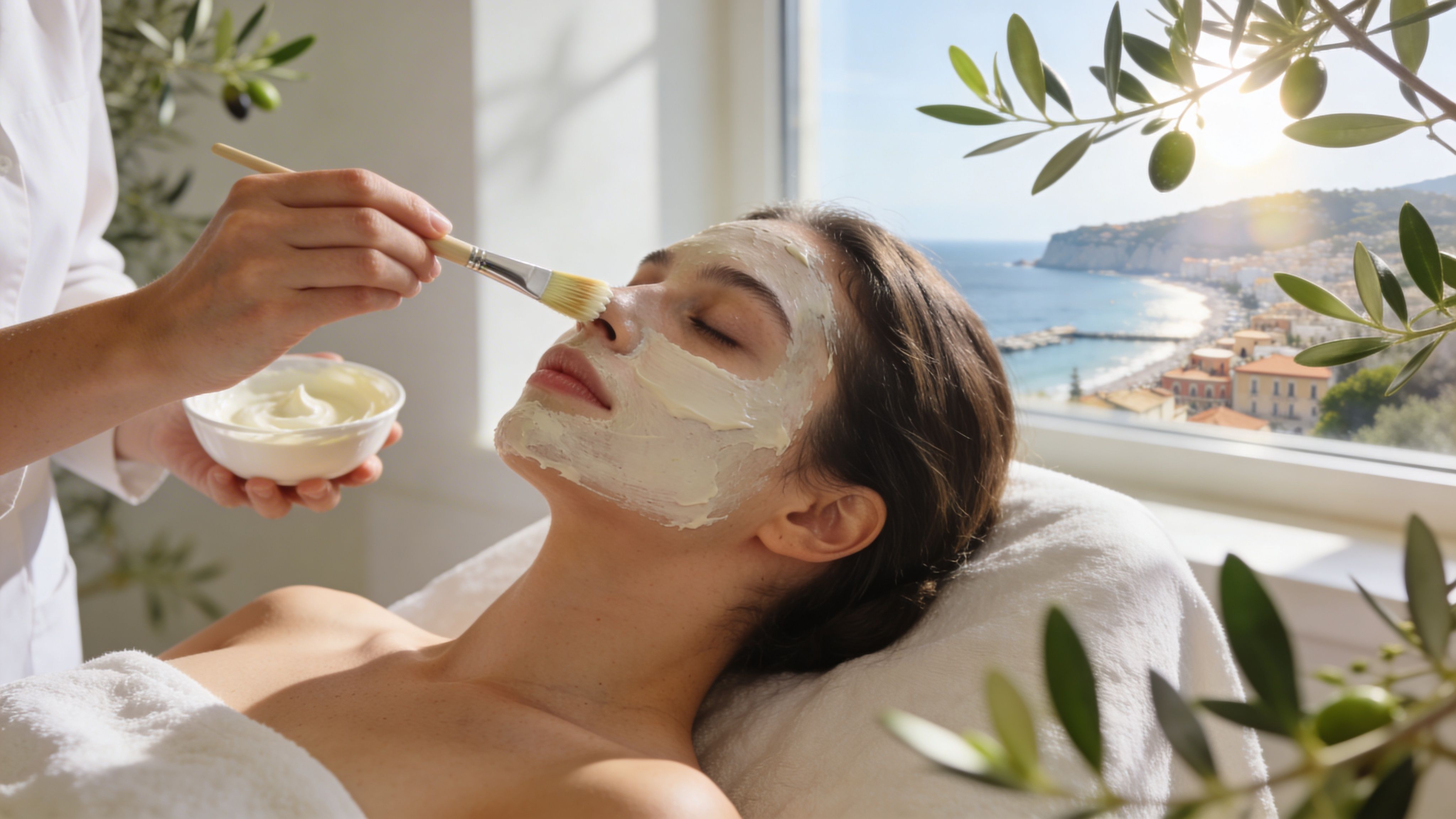 Woman getting a facial