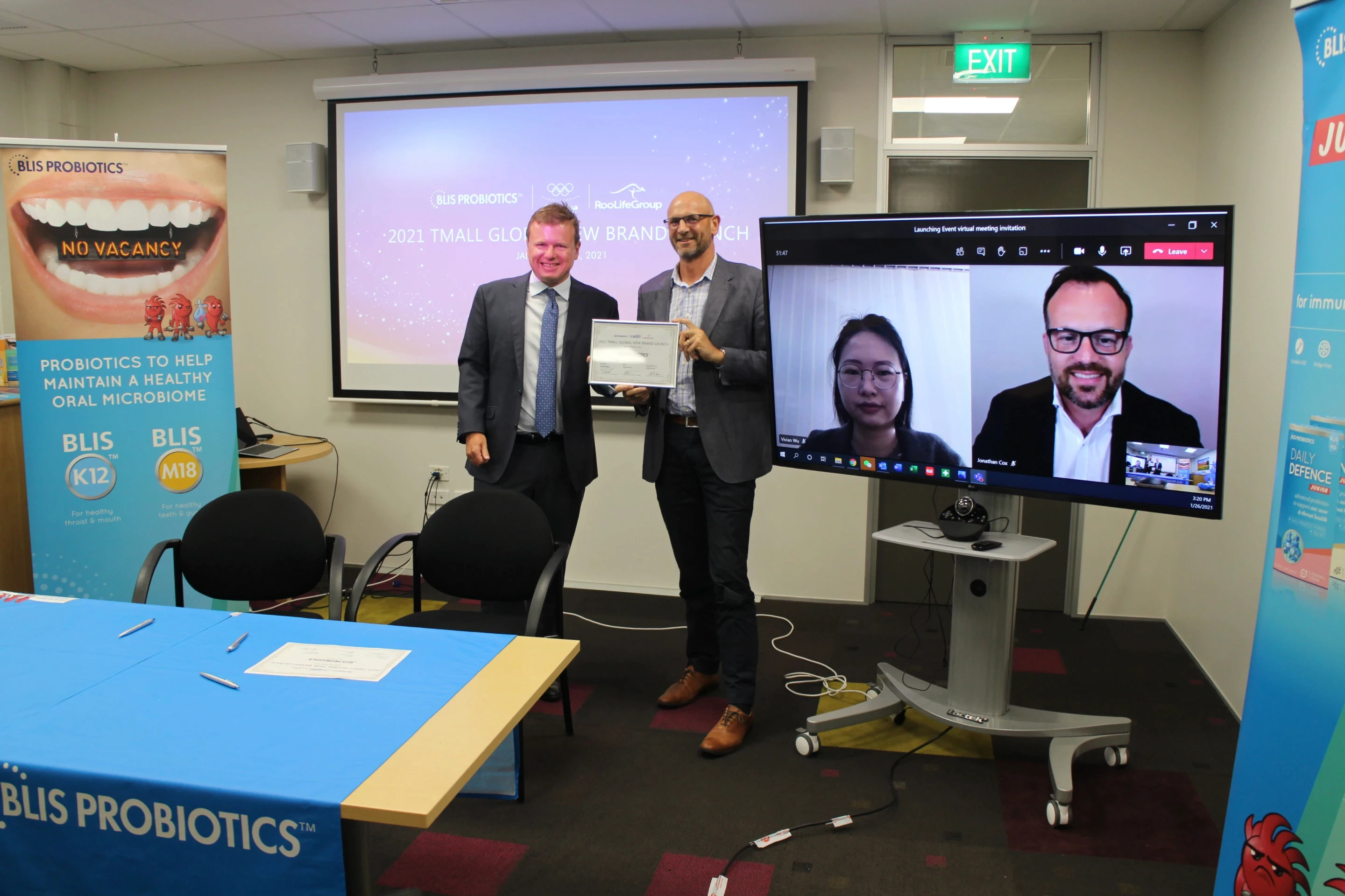 Blis Probiotics product launch with China team