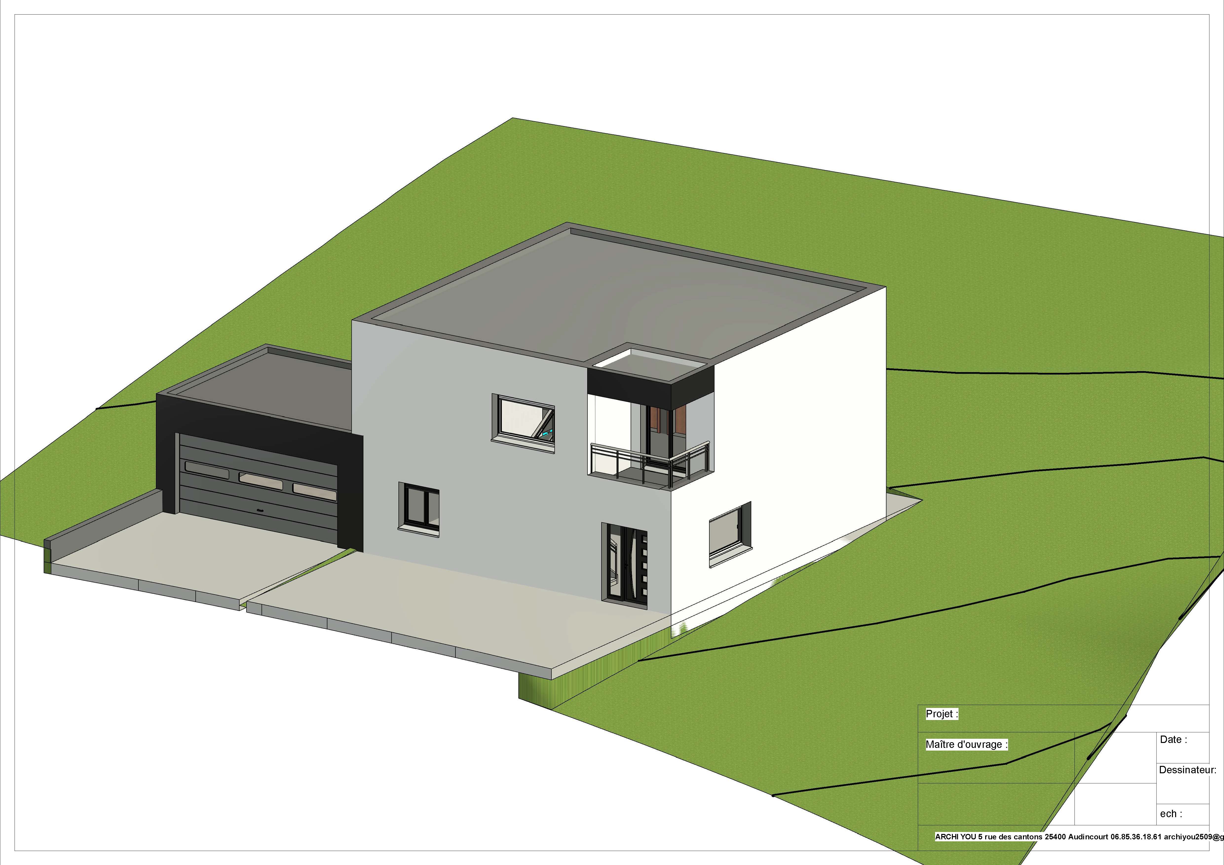 Esquisse 3D maison beaucourt