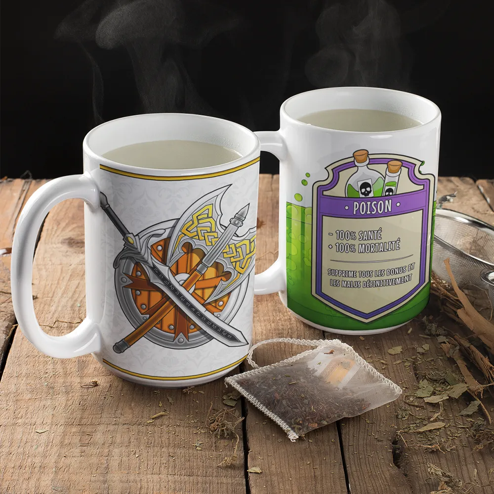 illustration de mugs rpg et jdr