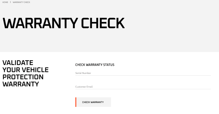 Warranty check form