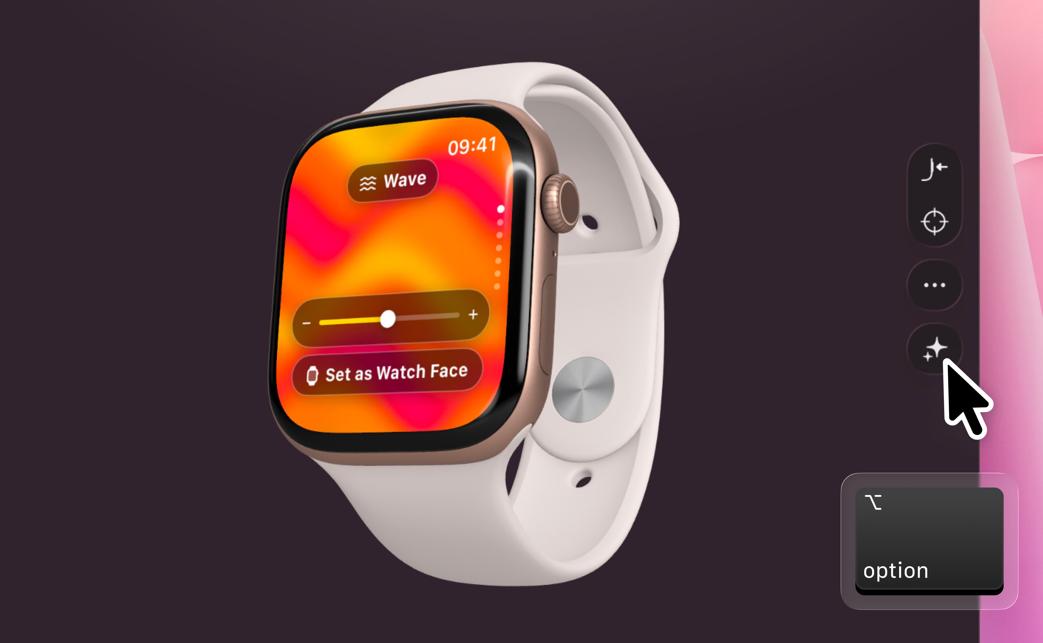 Option click on the rotate control to twirl the device around