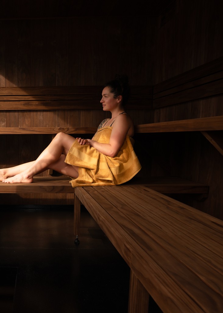Mirror with lit candles on a counter