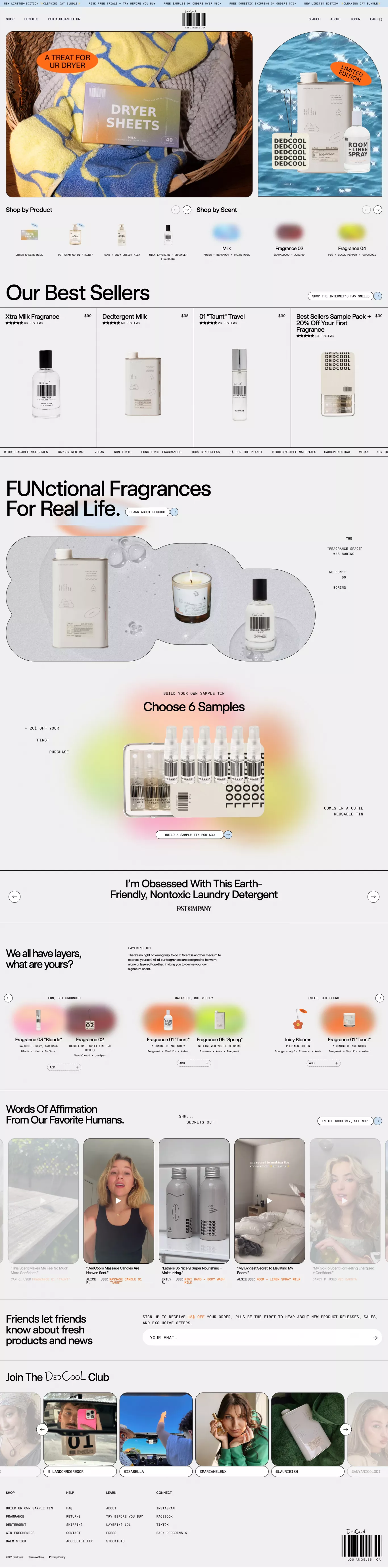 Making life smell really good. GENDERLES ecommerce page screenshot showcasing Beauty and Ecommerce design