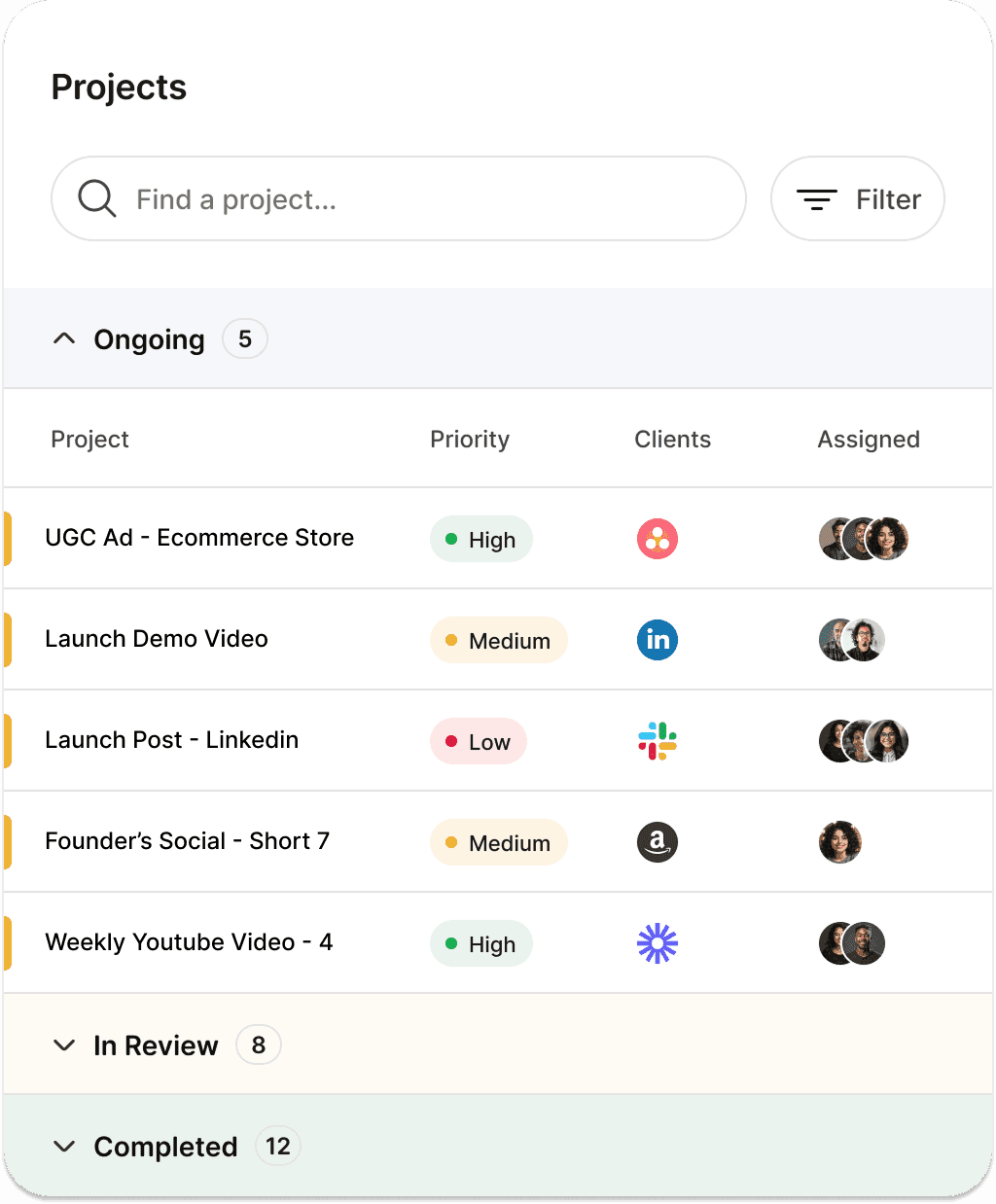 An image of Freelio's project ui