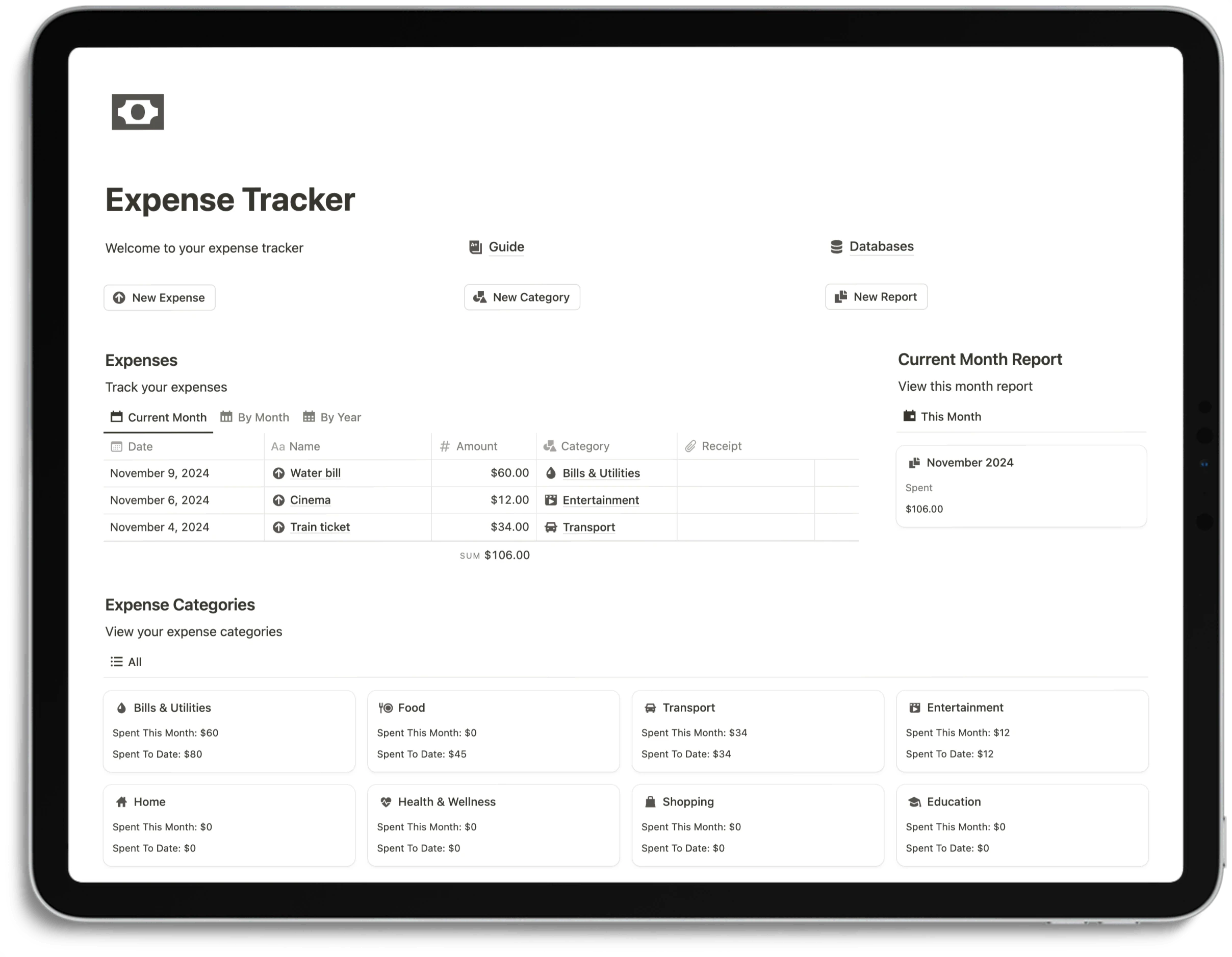 Notion Expense Tracker - Cover