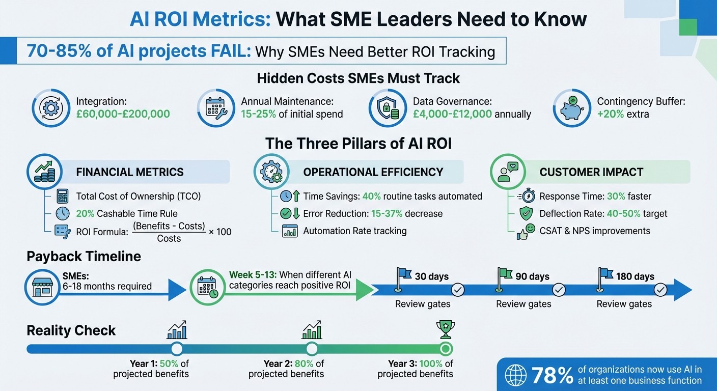 AI ROI Metrics Framework for SMEs: Key Costs, Timelines and Success Rates