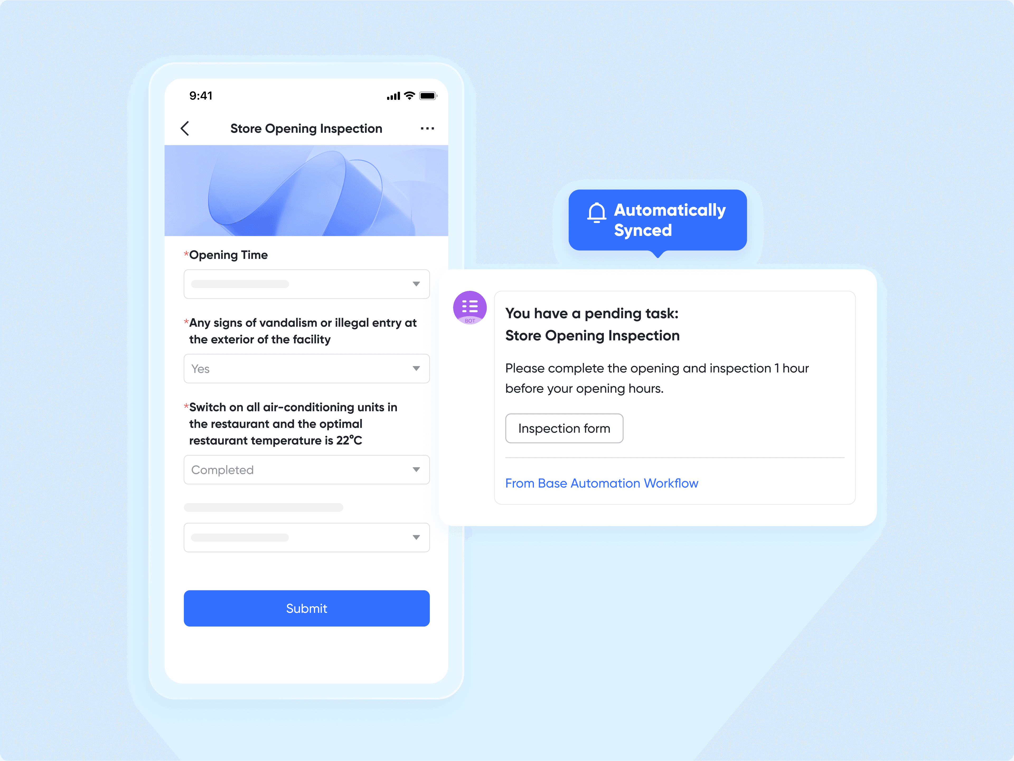 Efficient Store Inspection via Mama Lou's Customized Lark Base Forms Interface