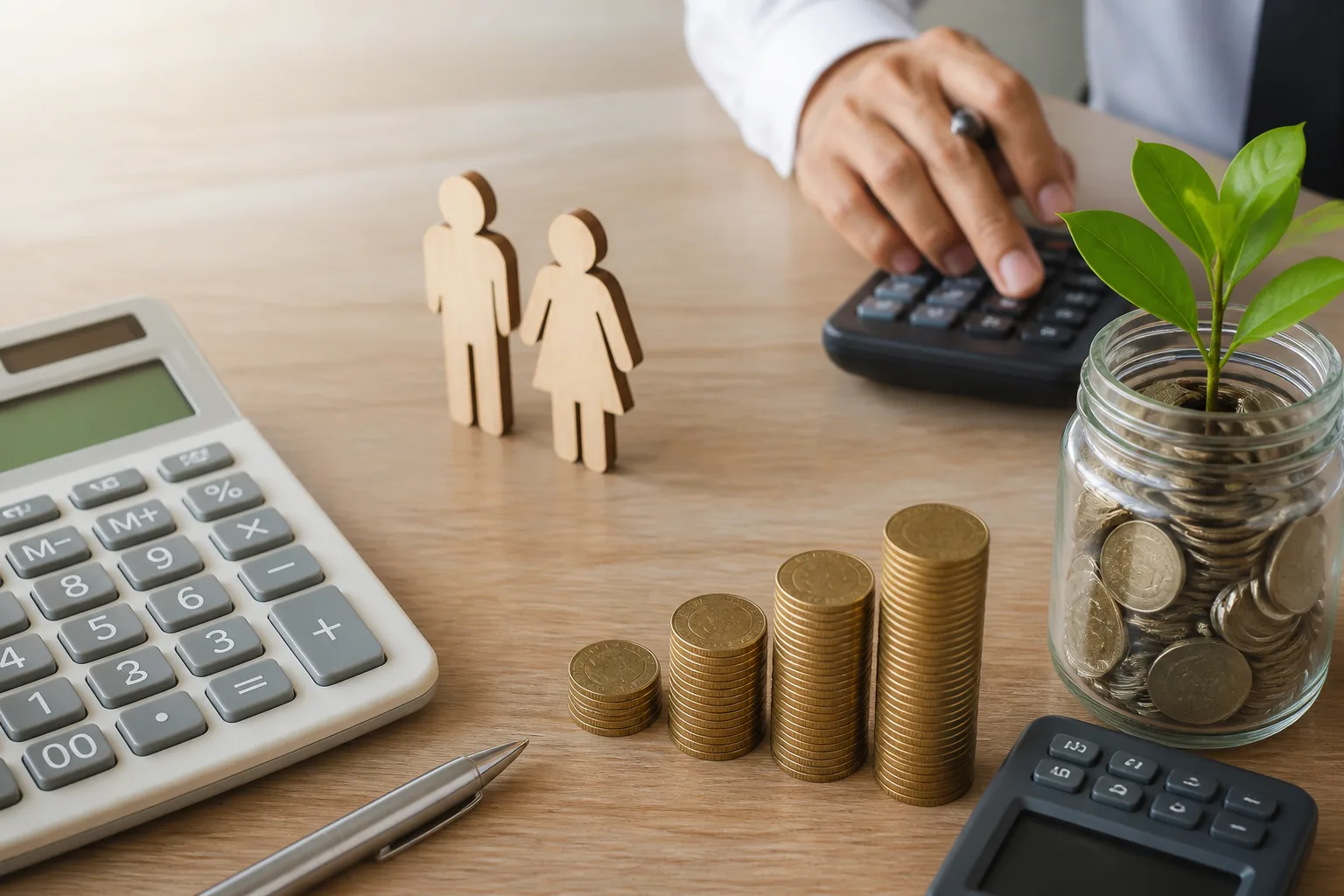 Gratuity Calculation for Free Zone Employees beside a Dubai trade license document and a modern