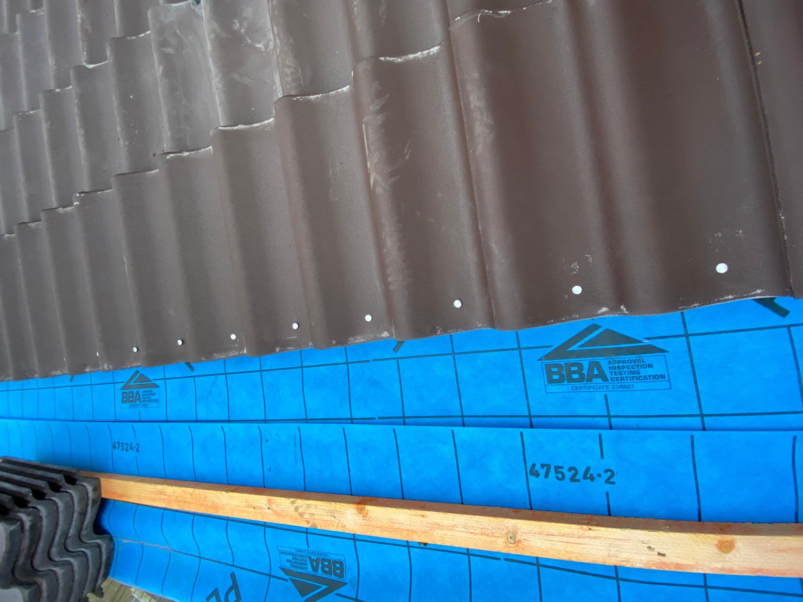BBA-certified breathable membrane over new treated battens