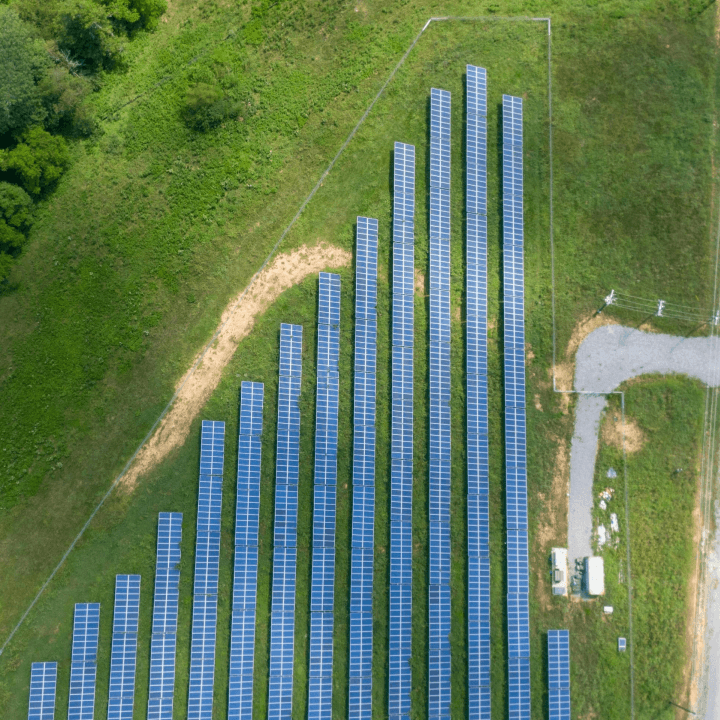 Aerial view of solar farm