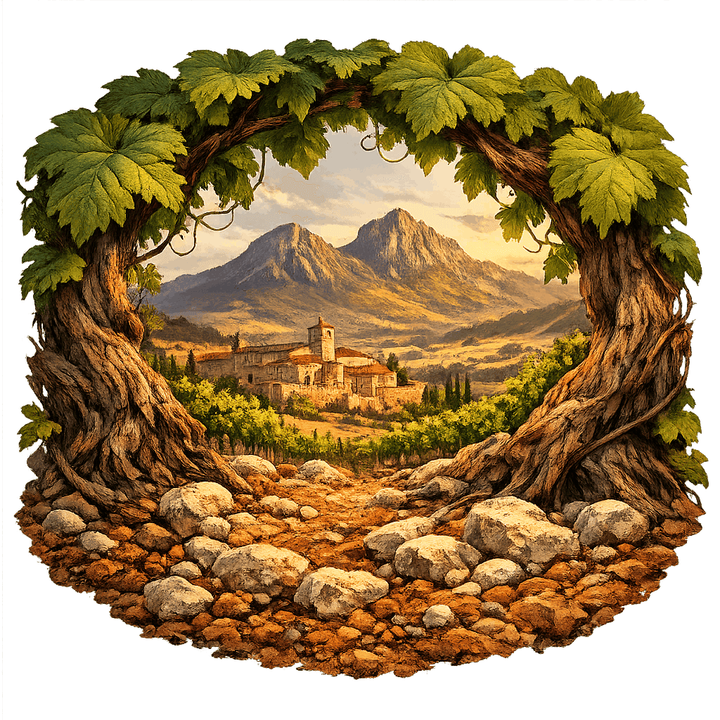 Detailed graphic of the Tierra Estella wine region.