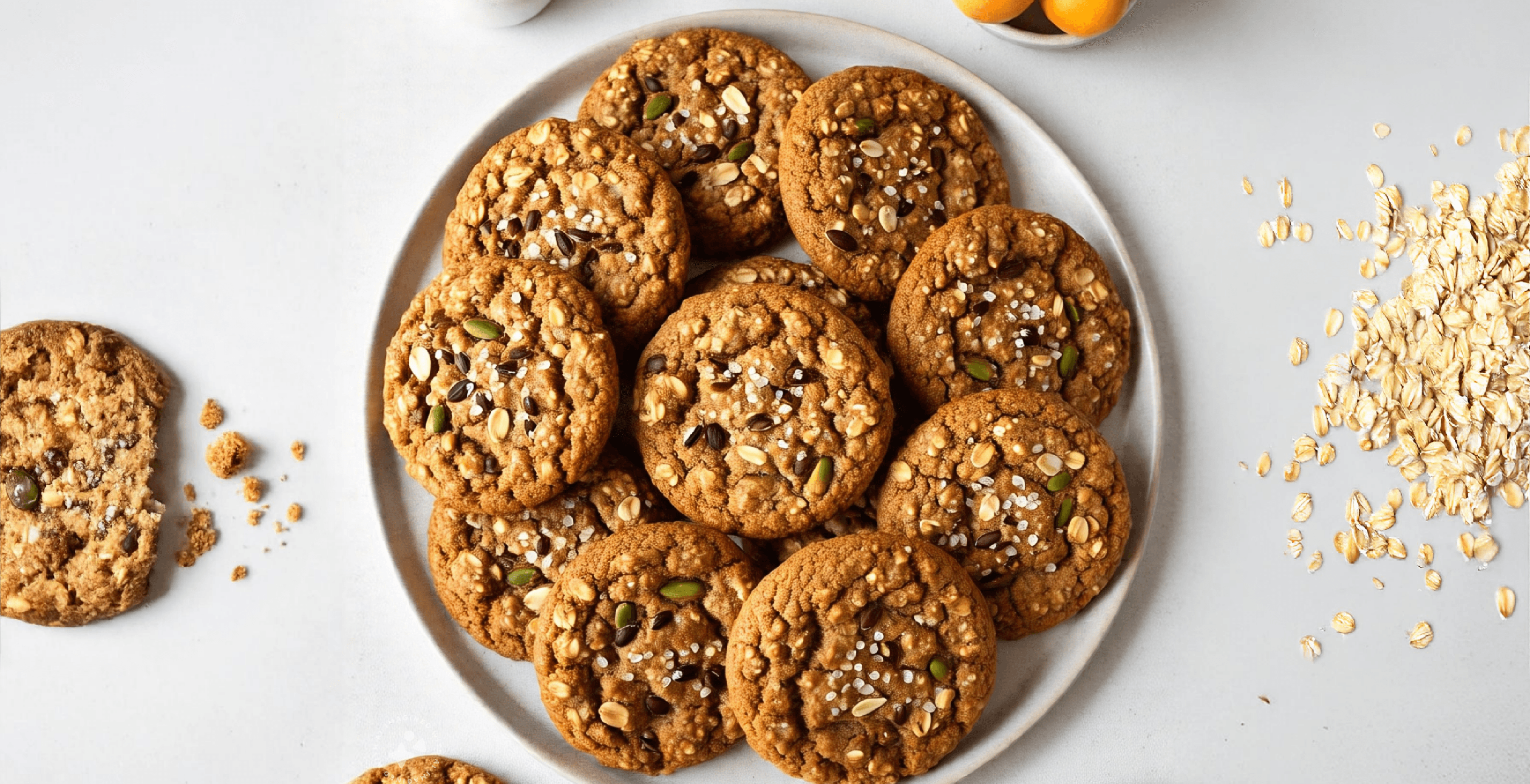 Delicious and healthy prediabetes-friendly oatmeal cookies with nuts and seeds