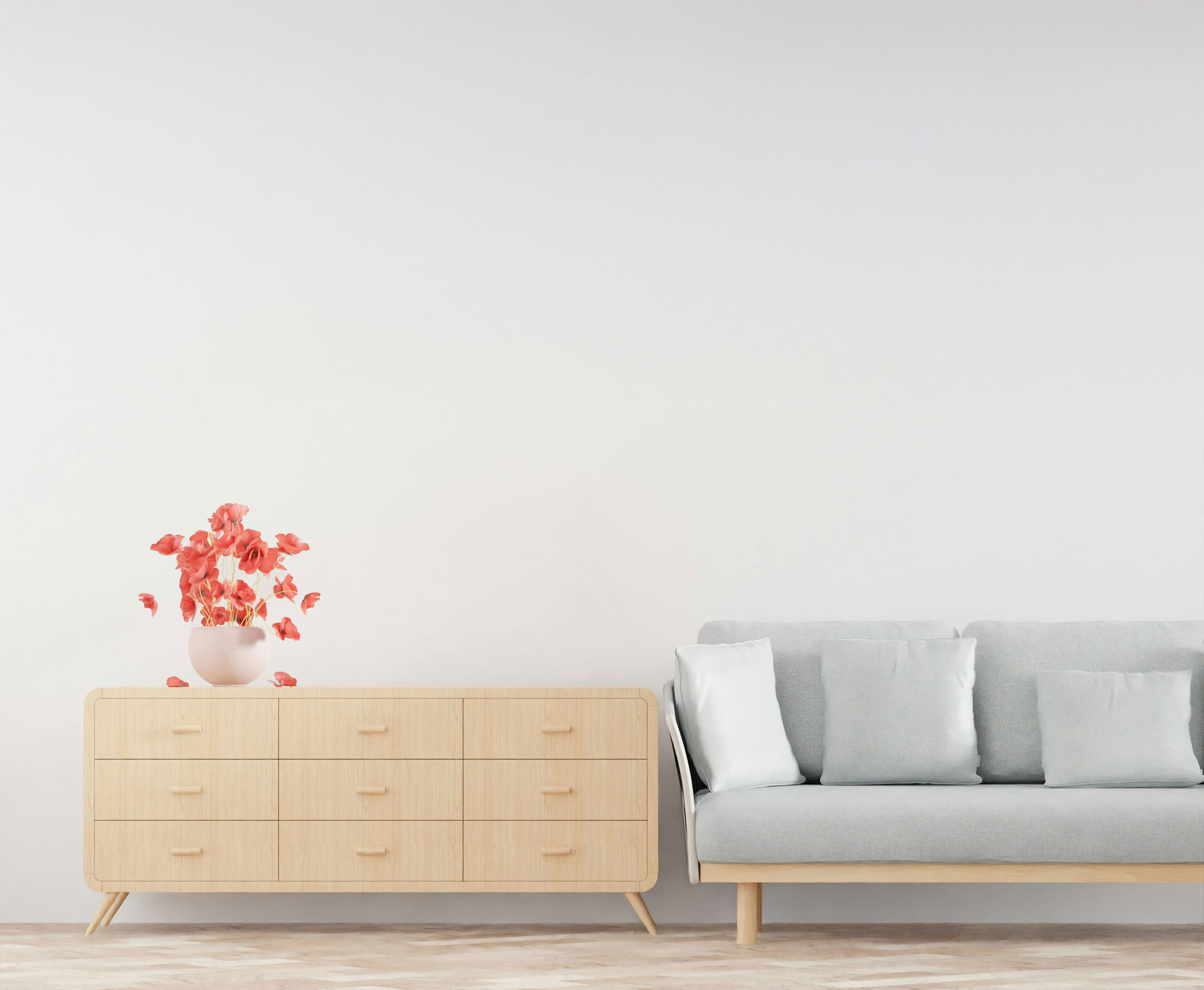 Green wall with plants and a bench