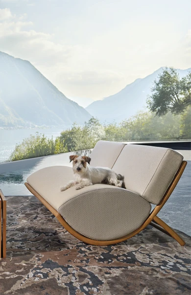 outdoor furniture in a modern villa in como