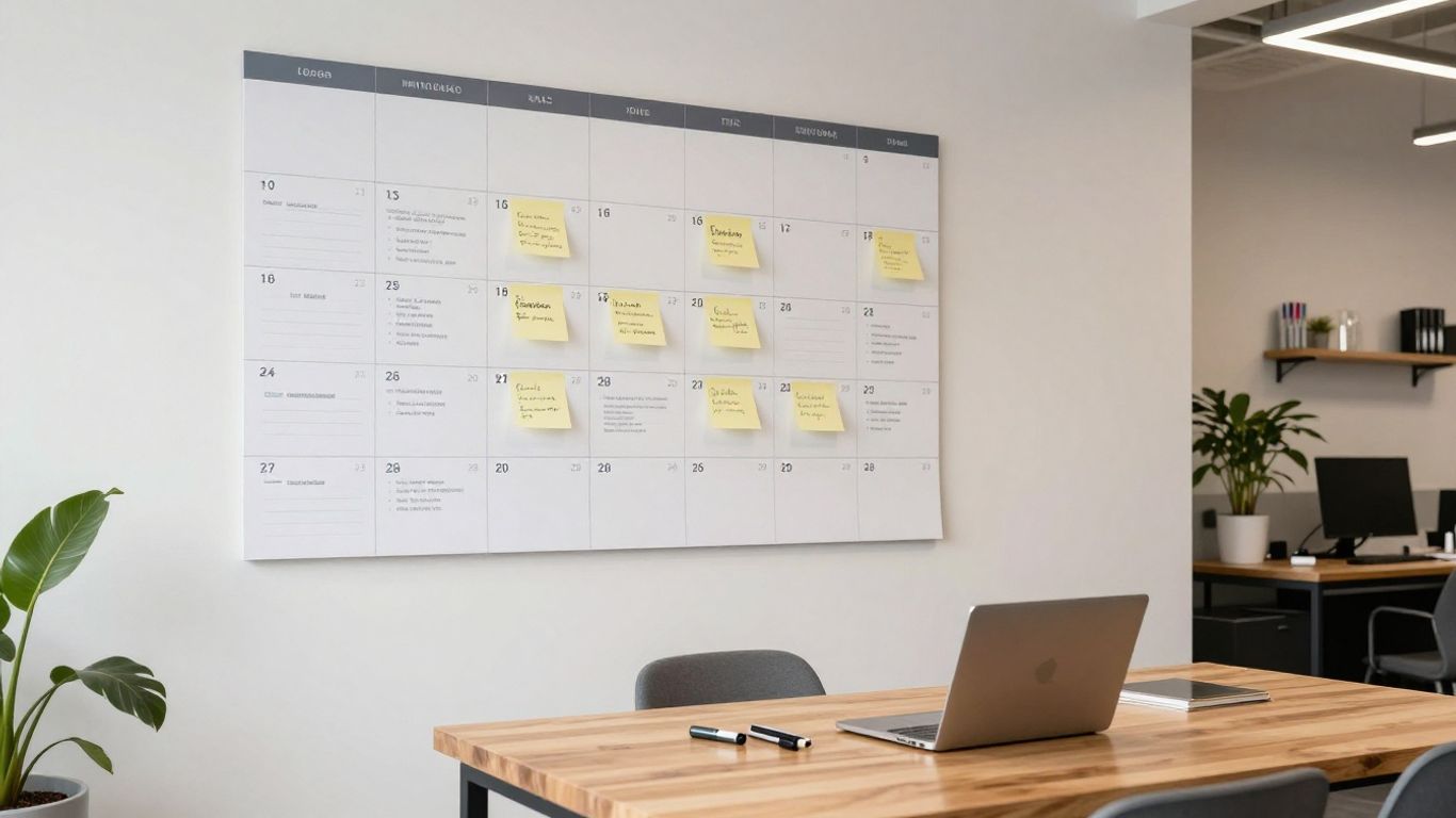 Performance calendar showing timeline milestones