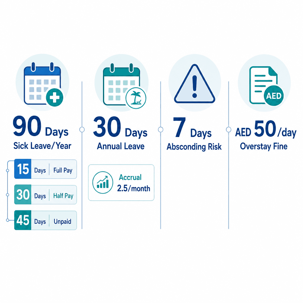 Infographic: Sick Leave and Annual Leave in the UAE: Your Full Entitlements