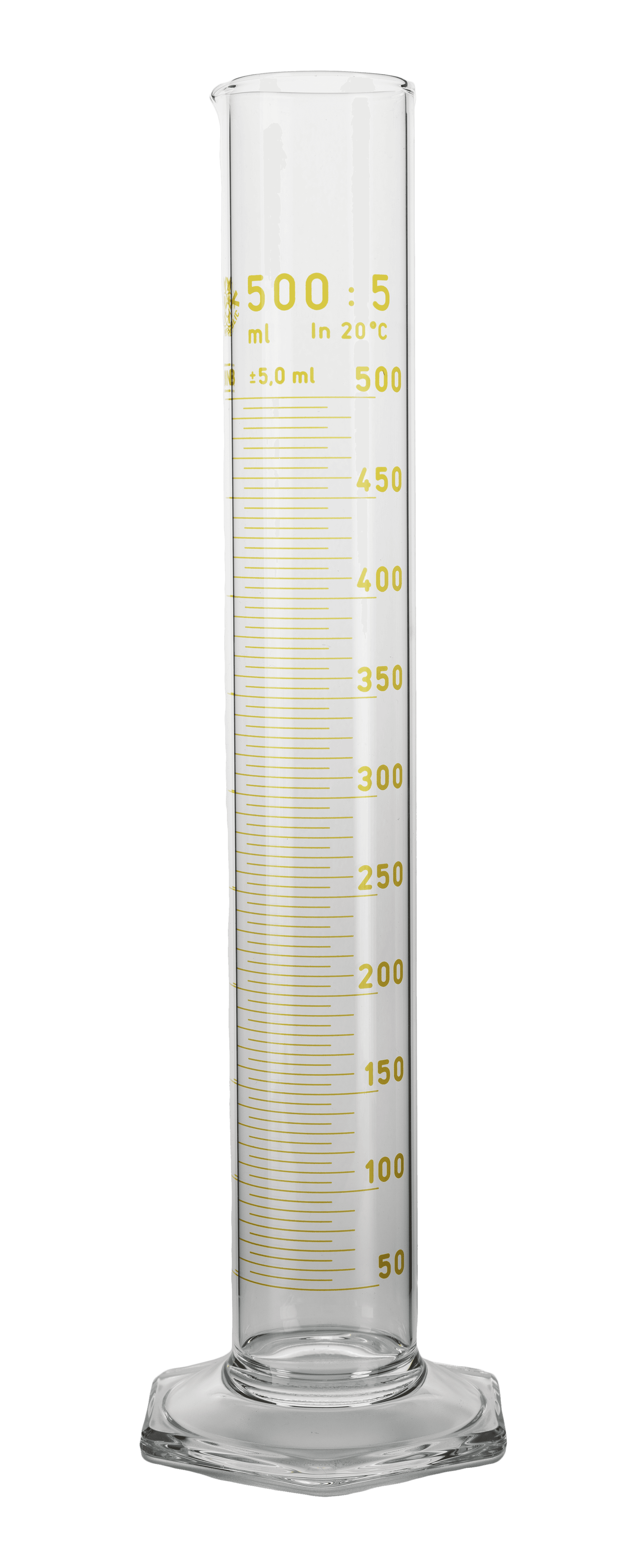Measuring cylinder in glass