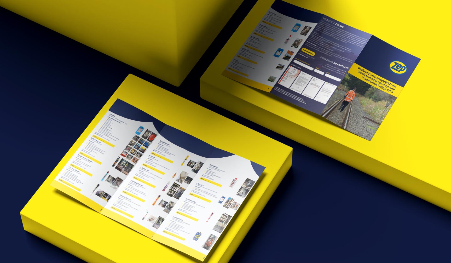 Branding materiałów POS – projekt pudełek ekspozycyjnych i ulotek promocyjnych.