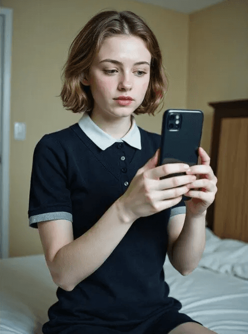 Schoolgirl doing product review with AI UGC Video Generator.