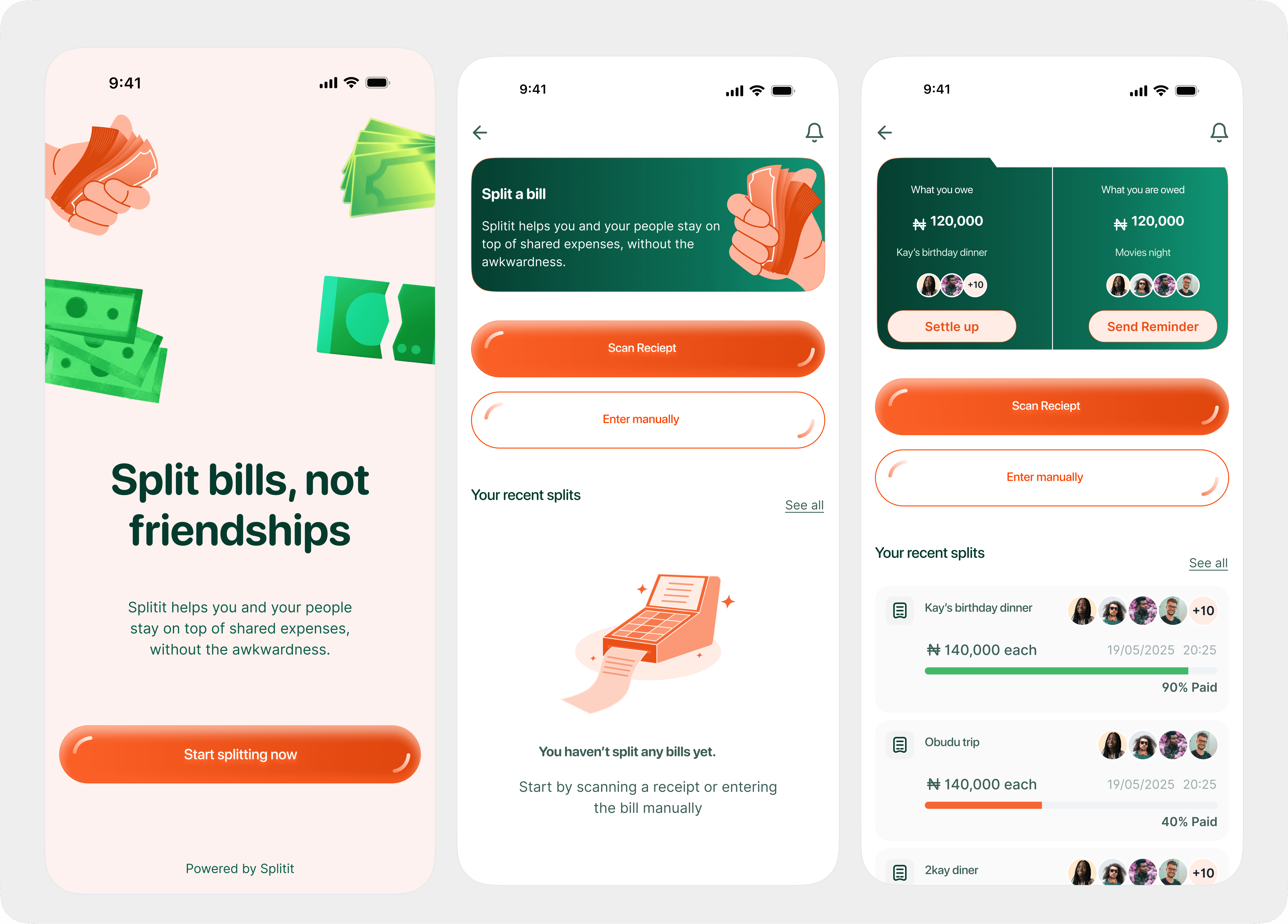 Splitit home screen