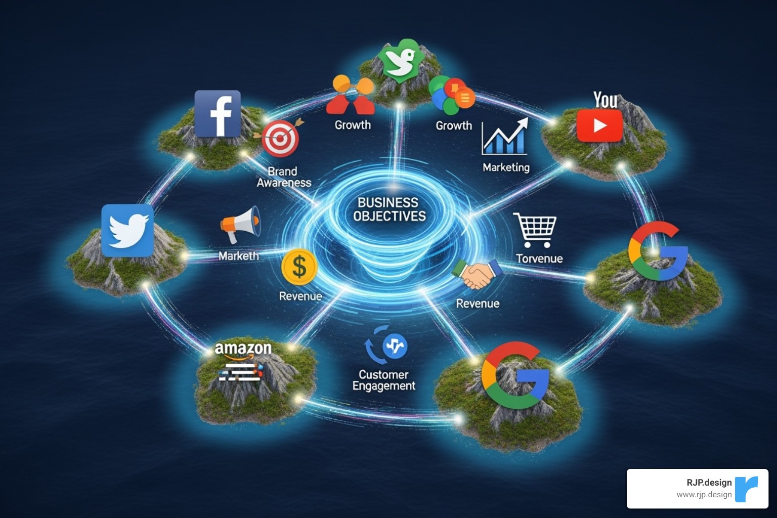 Comparison table of online advertising platforms by primary business goal - online advertising solutions