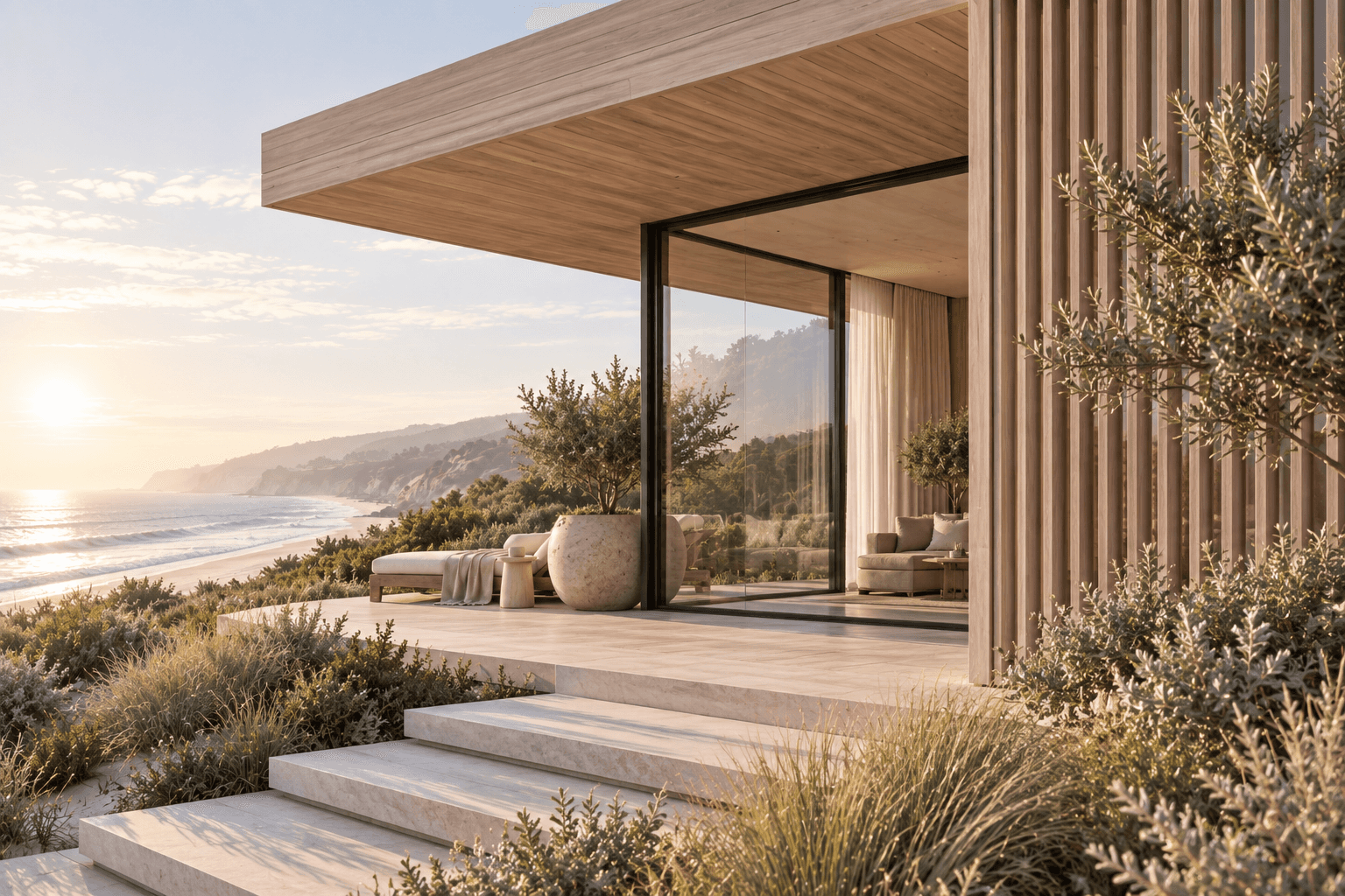 A lighter coastal language. — Dune Terrace