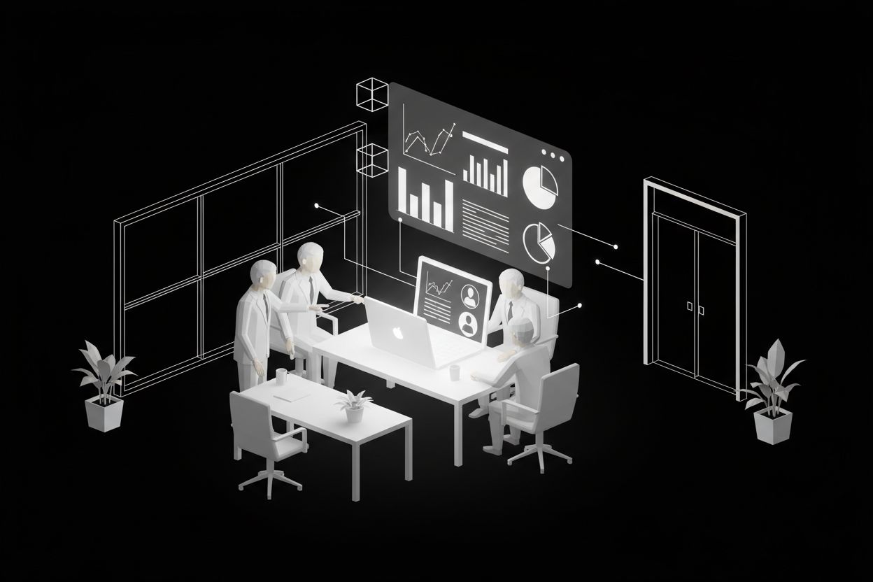 Equipo de marketing y ventas revisando clientes potenciales