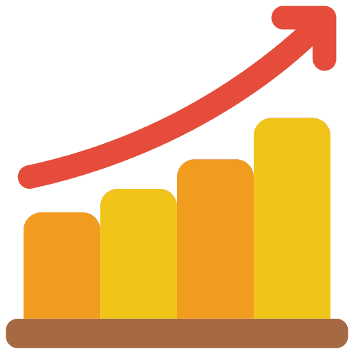 Icon of analytics closely resembling stairs