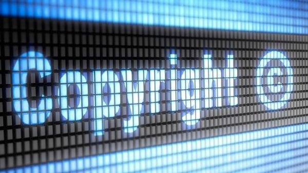 Close up image of the word "Copyright" on a screen