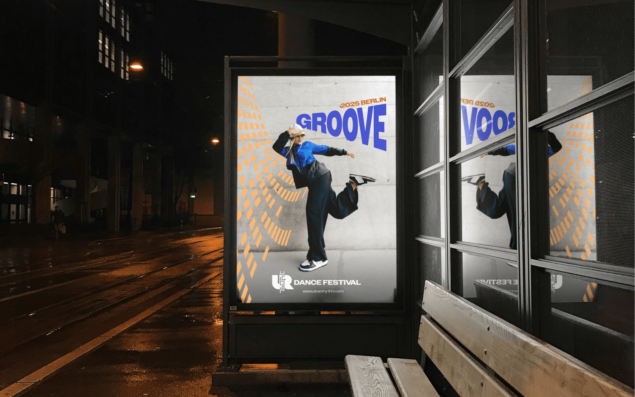 Urban Dance Festival Bus Stop Poster Mockup