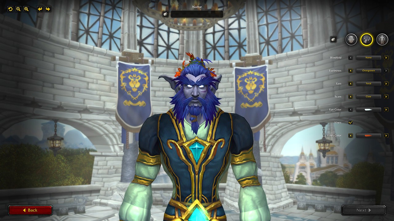 World of Warcarft Character Creation Screen