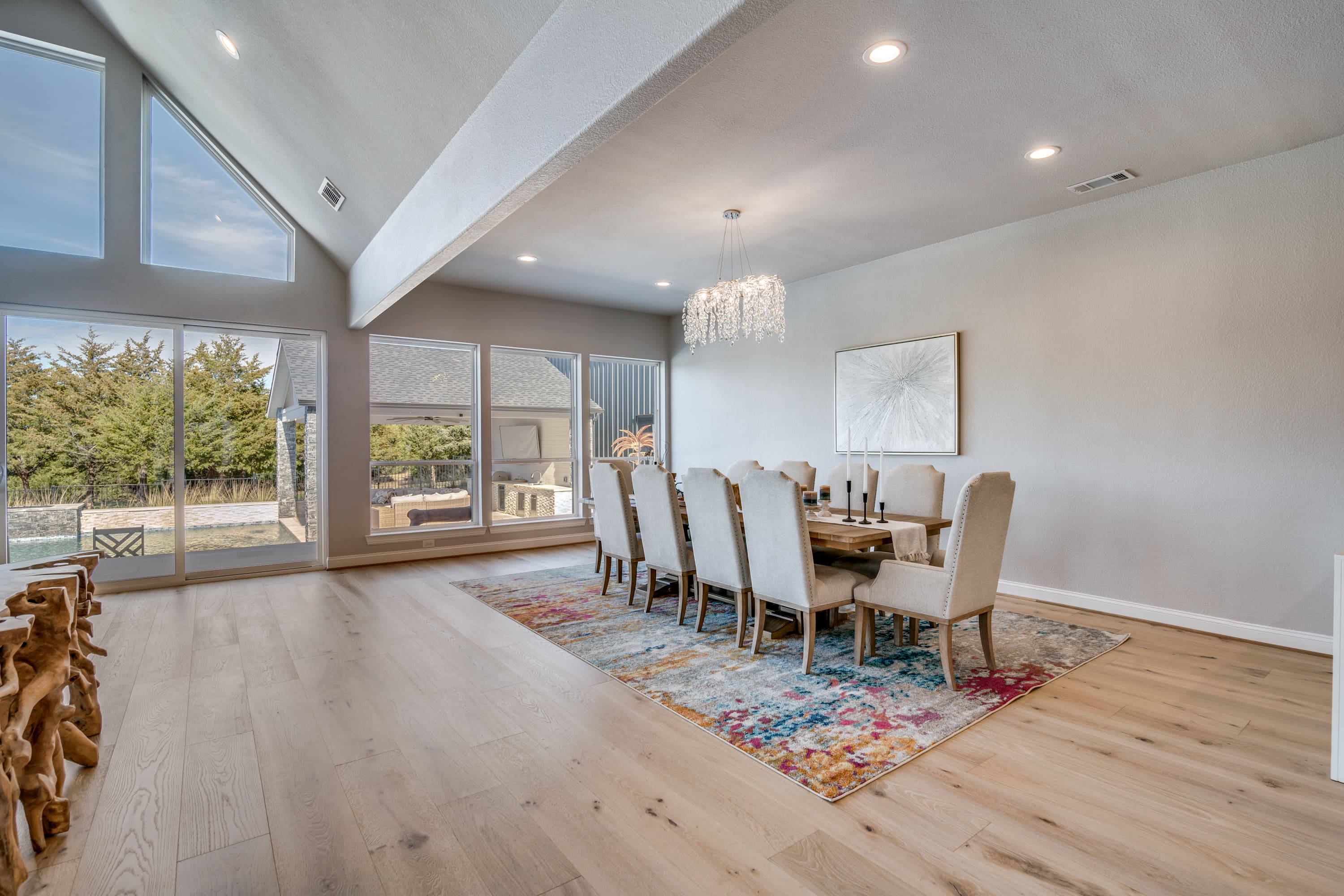 modern open concept dining room