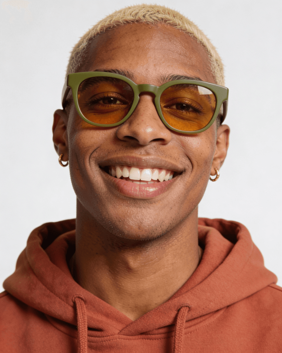 Black man wearing glasses