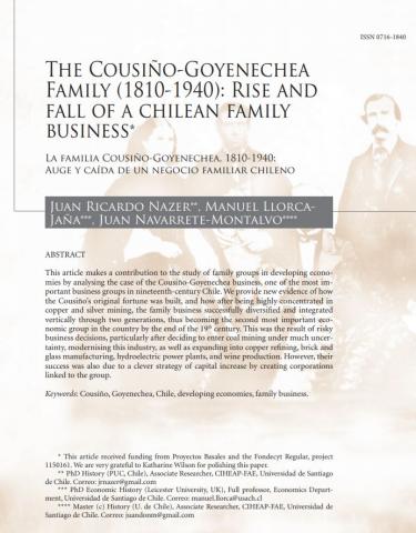 The Cousiño-Goyenechea family, 1810-1940: a big Chilean family business