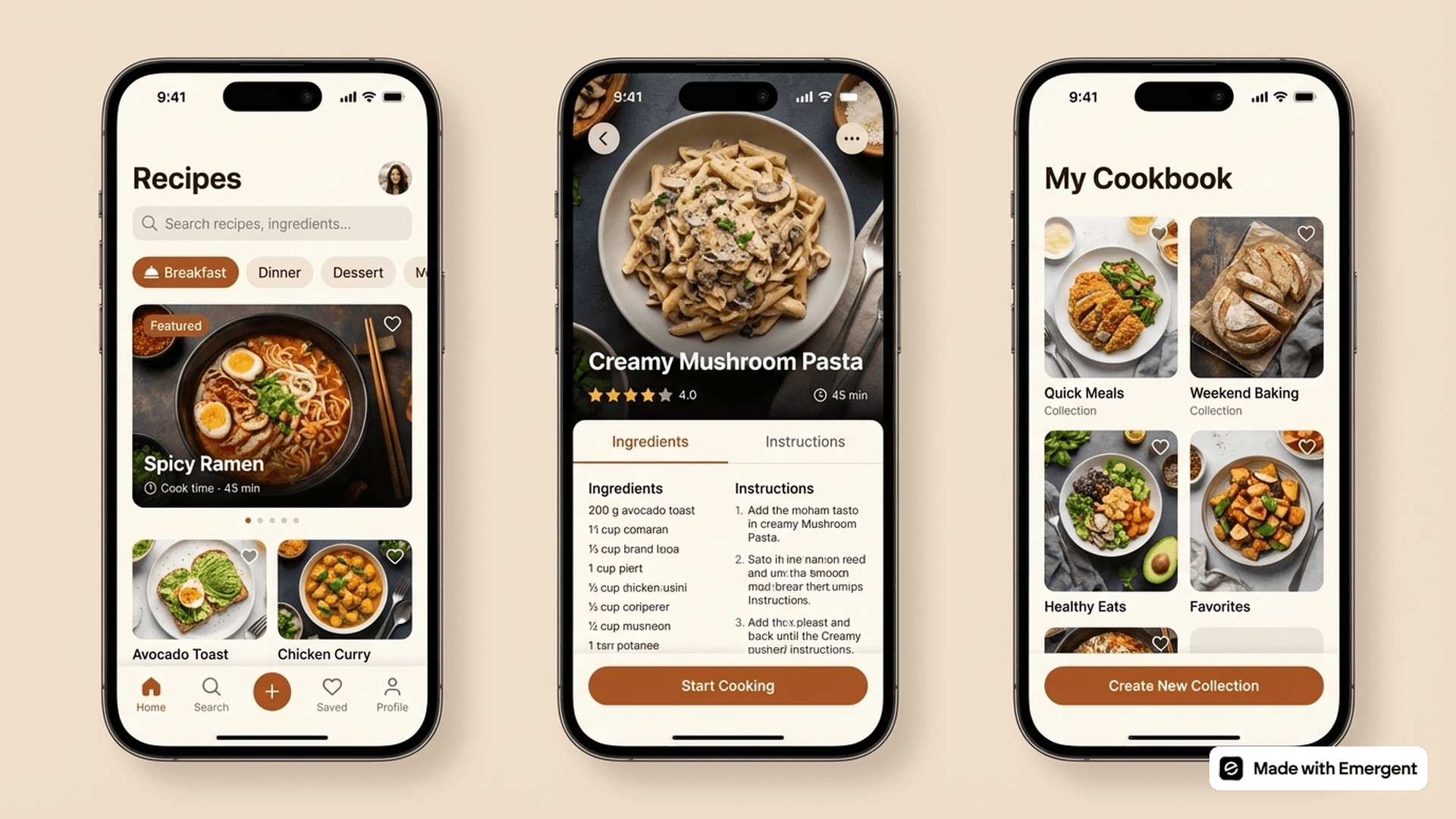 Recipe Manager App Made with Emergent