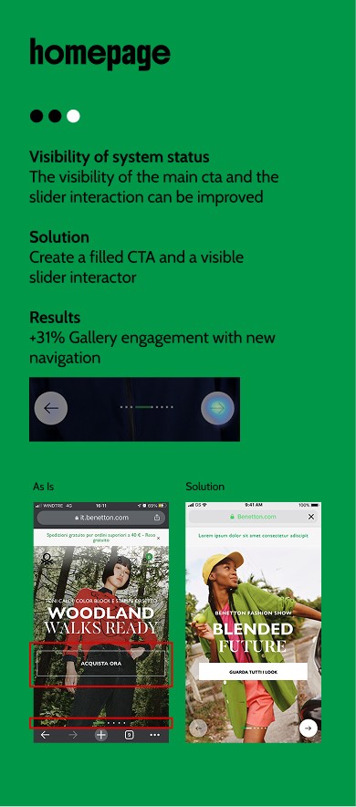 screenshot of befor and after home page hero banner