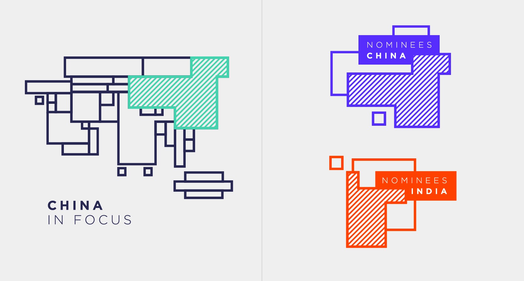 china in focus logo on blue, red, and green