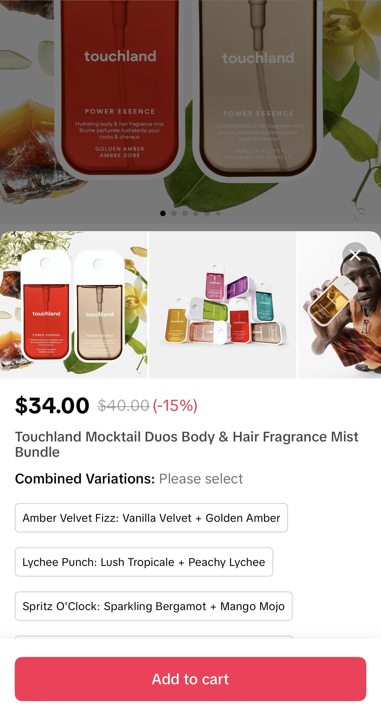 Touchland Compare-at price promotion in Tiktok Shop Page Deatails2